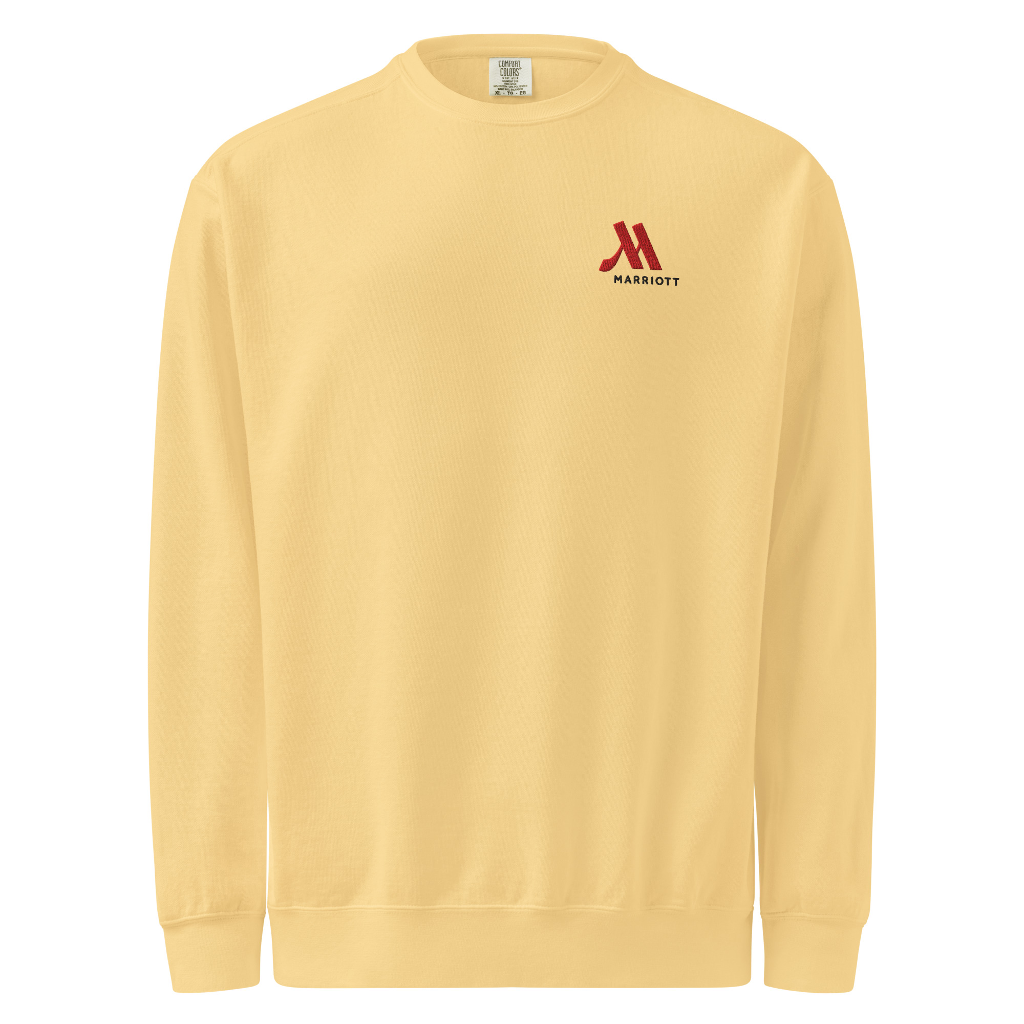marriott unisex garment dyed sweatshirt full color logo