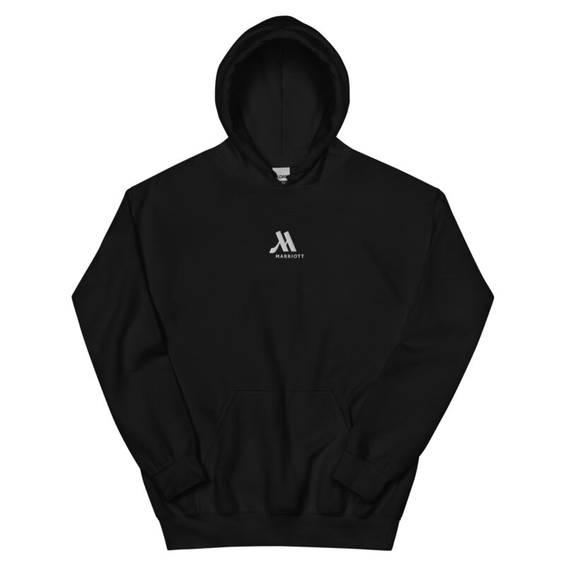 marriott unisex heavy blend hoodie | gildan white color logo