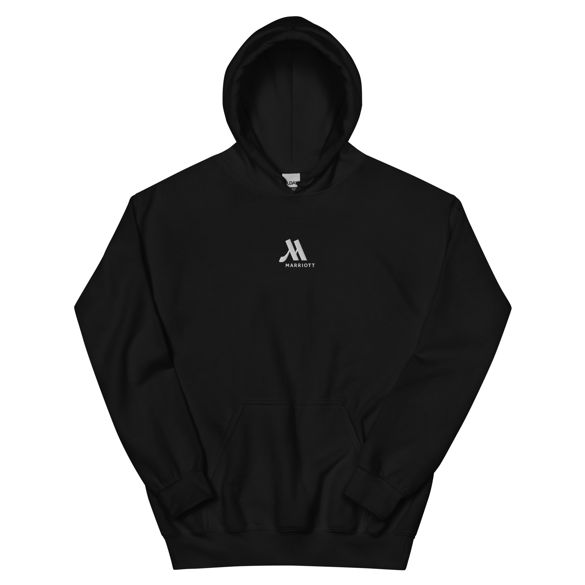 marriott unisex heavy blend hoodie | gildan white color logo