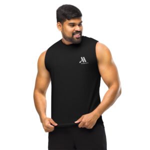 marriott unisex muscle shirt | bella + canvas white color logo