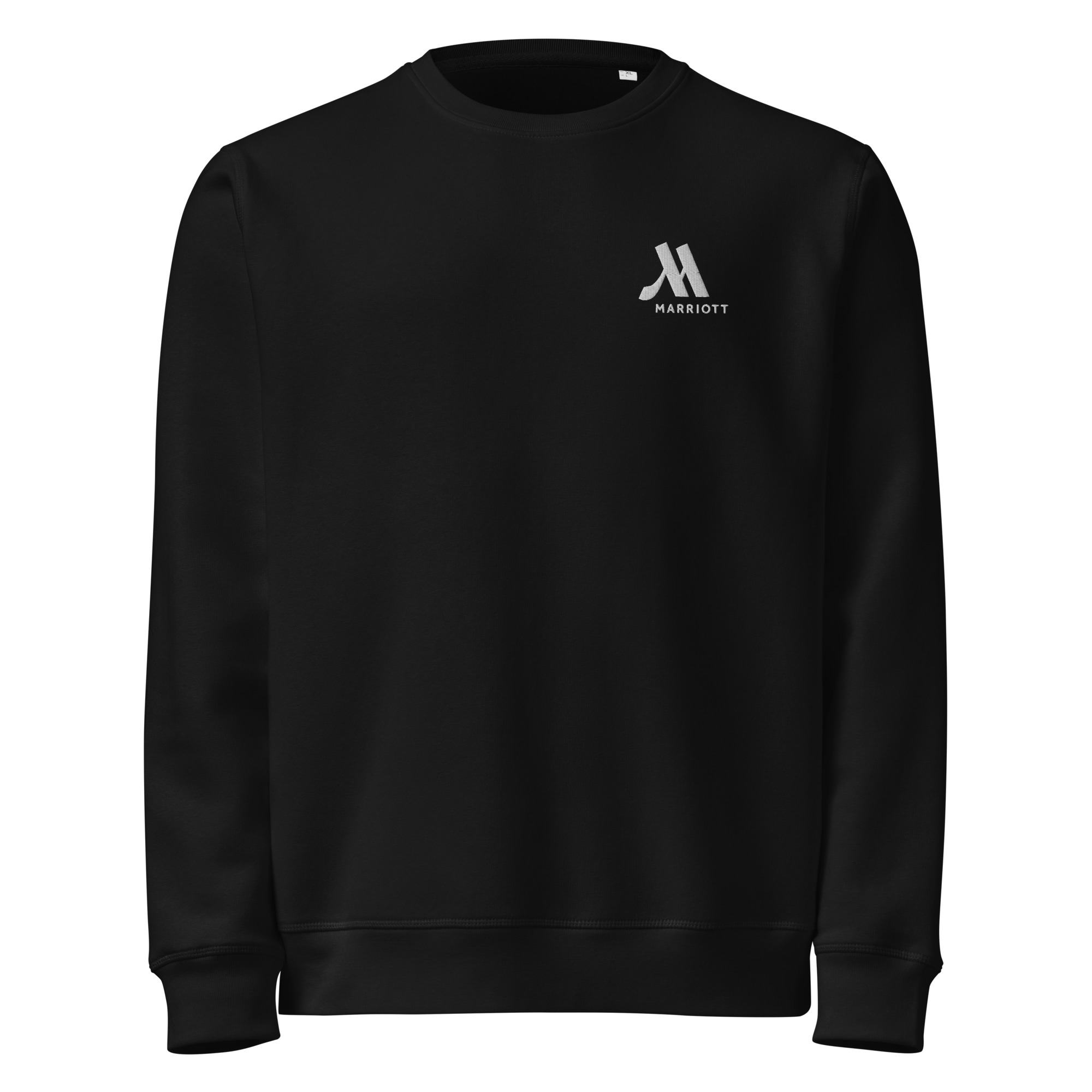 marriott unisex organic mid weight sweatshirt white color logo