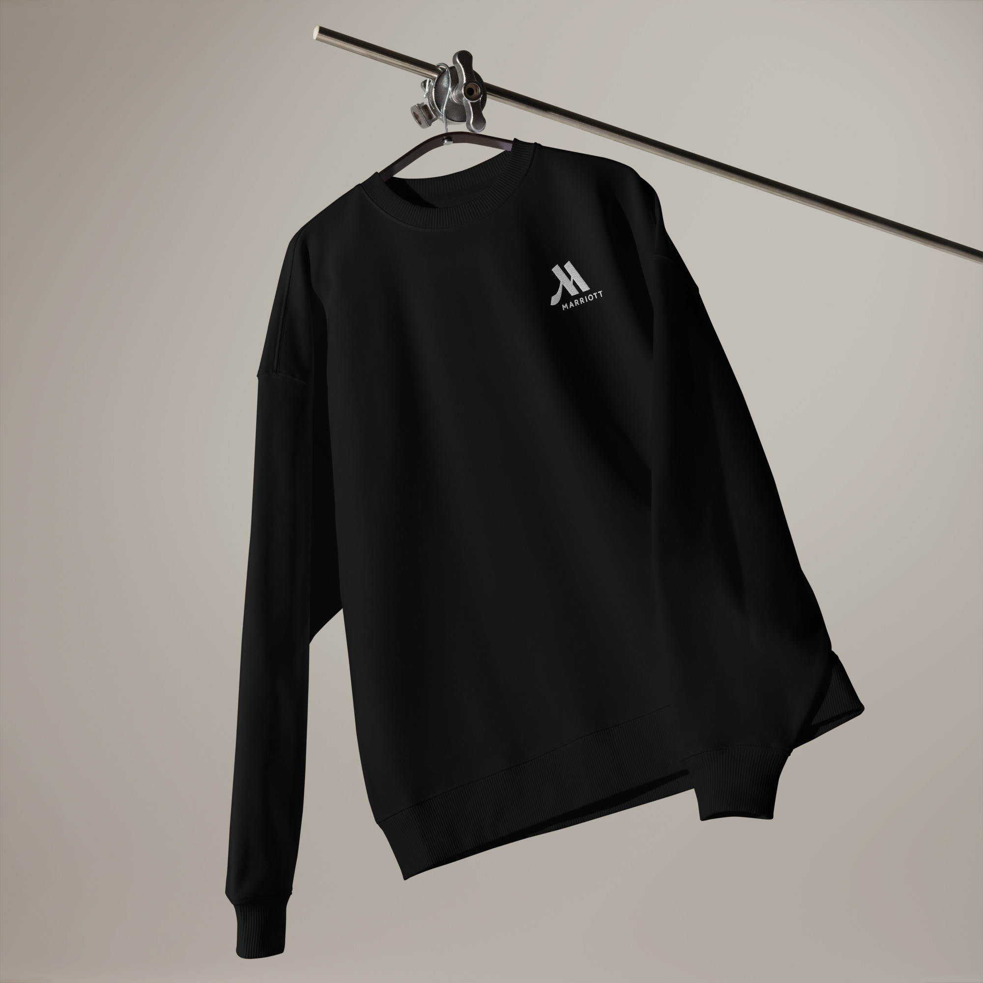 marriott unisex organic oversized sweatshirt white color logo