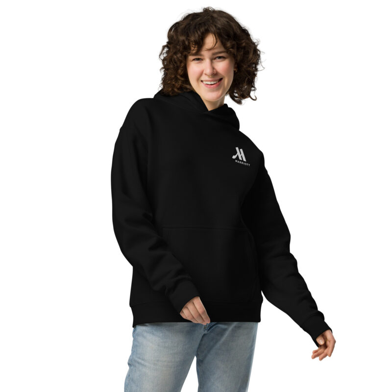 marriott unisex oversized hoodie white color logo