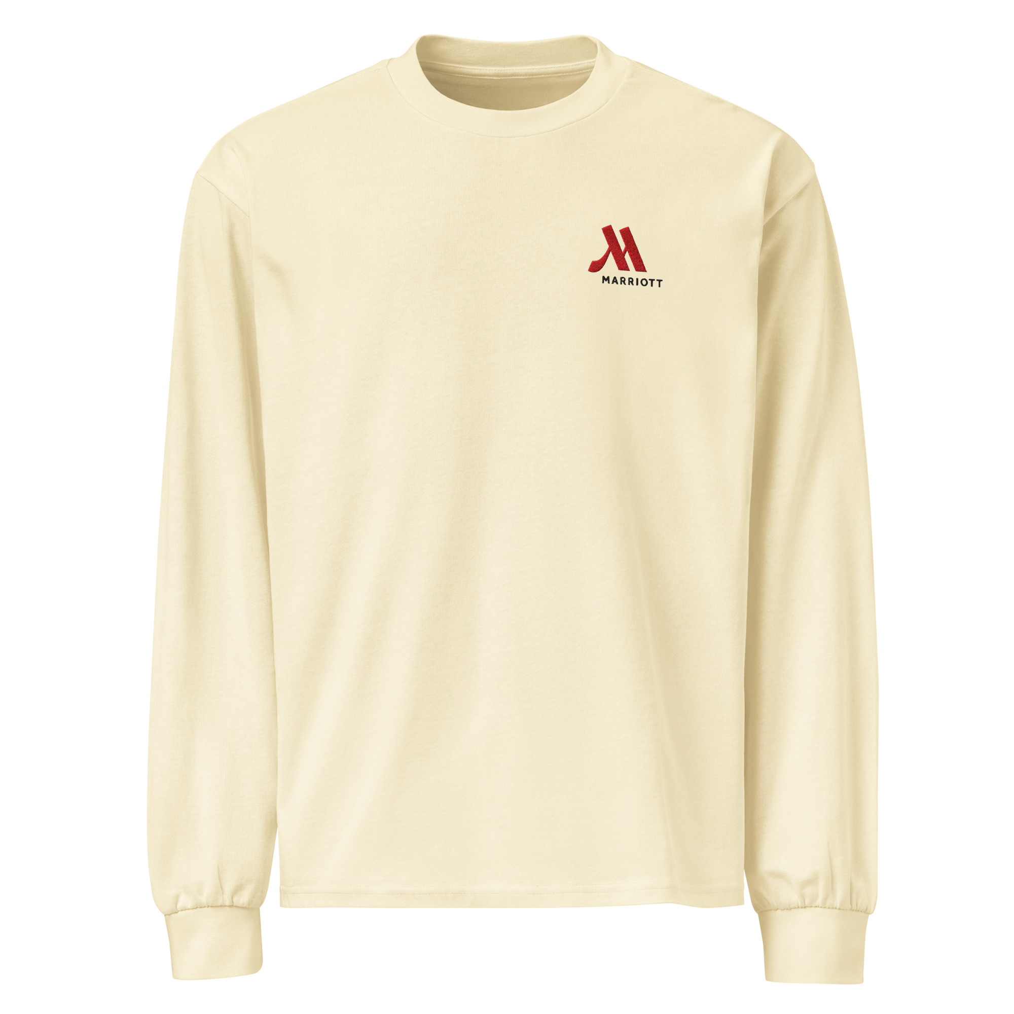 marriott unisex premium heavyweight long sleeve shirt full color logo