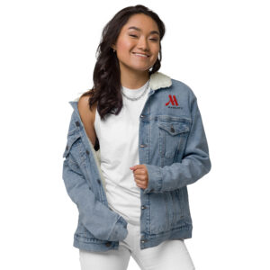 marriott unisex sherpa denim jacket | threadfast apparel full color logo