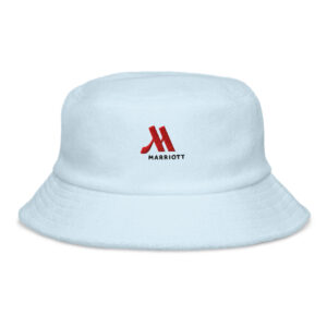 marriott unstructured terry cloth bucket hat full color logo