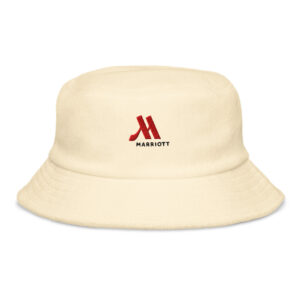 marriott unstructured terry cloth bucket hat full color logo