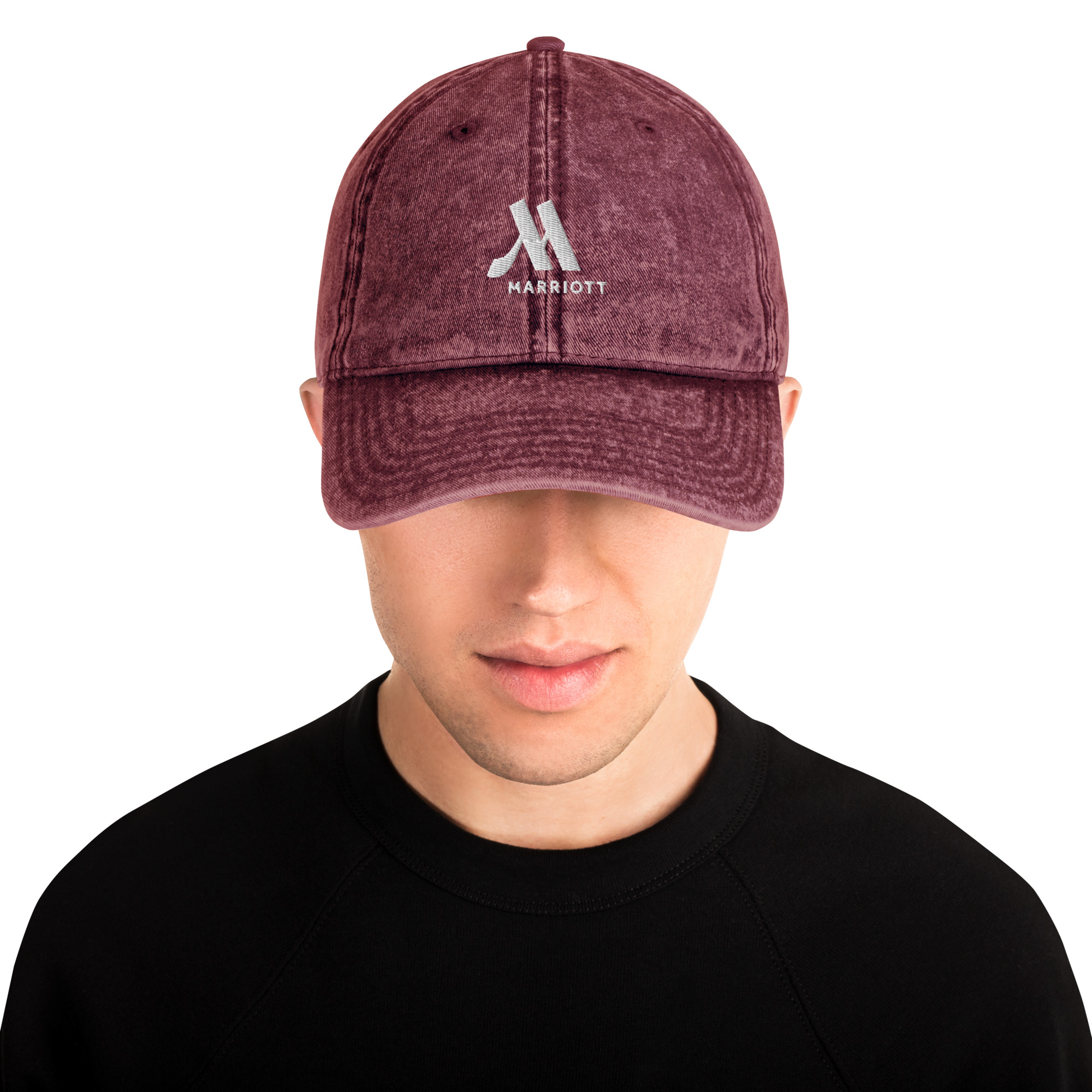 marriott vintage cotton twill cap white color logo