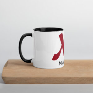 marriott white ceramic mug with color inside full color logo