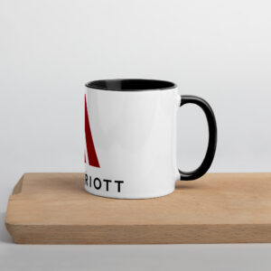 marriott white ceramic mug with color inside full color logo