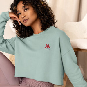 marriott women's cropped sweatshirt | bella + canvas full color logo