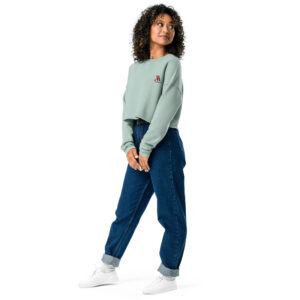 marriott women's cropped sweatshirt | bella + canvas full color logo
