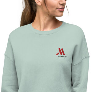 marriott women's cropped sweatshirt | bella + canvas full color logo