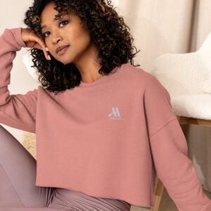 marriott women's cropped sweatshirt | bella + canvas white color logo