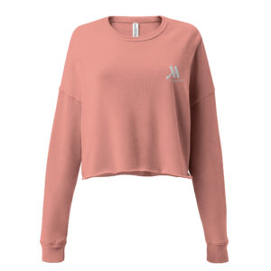 marriott women's cropped sweatshirt | bella + canvas white color logo