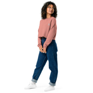 marriott women's cropped sweatshirt | bella + canvas white color logo