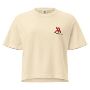 marriott women's heavyweight boxy t shirt full color logo