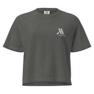 marriott women's heavyweight boxy t shirt white color logo