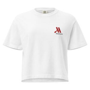 marriott women's heavyweight boxy t shirt full color logo