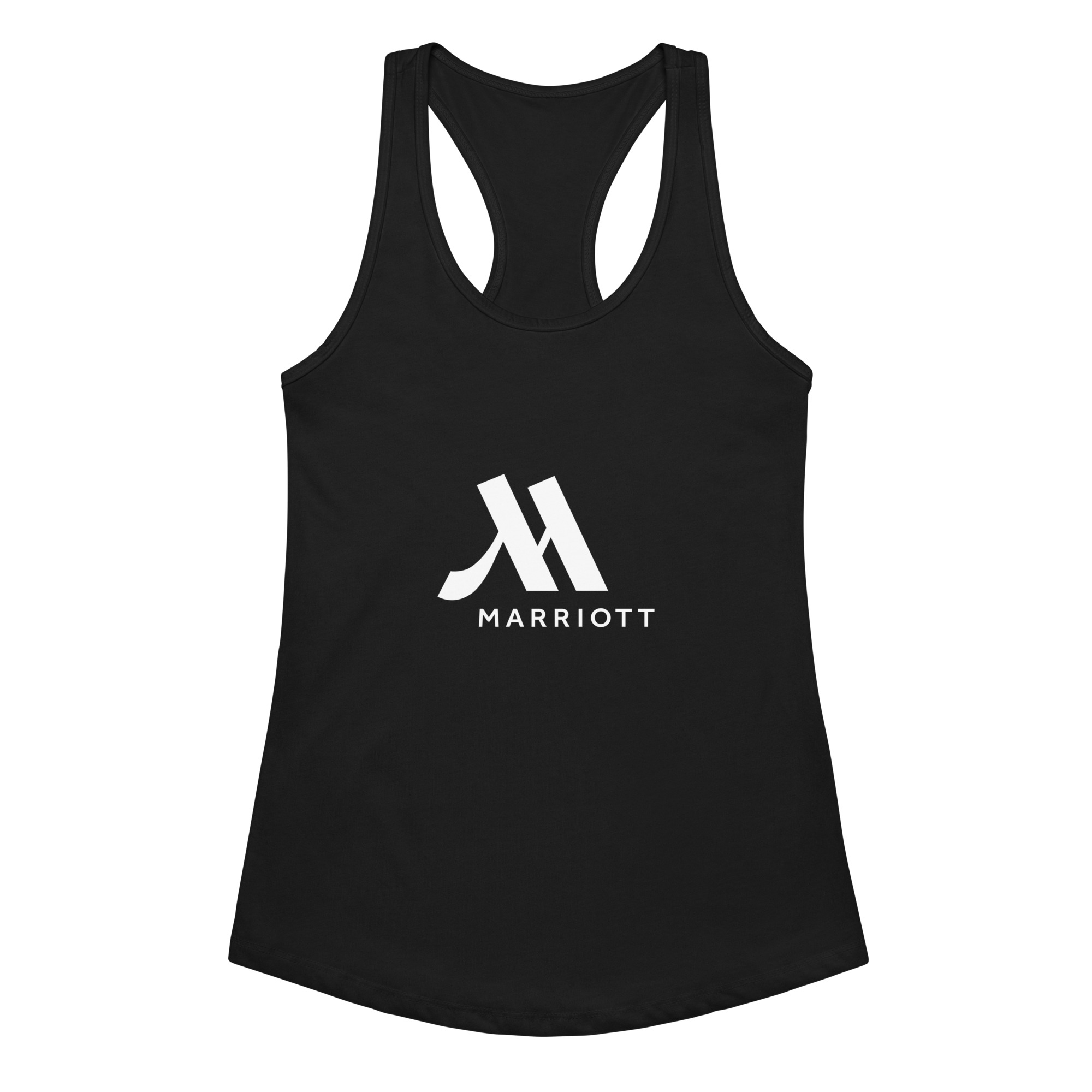 marriot women's ideal racerback tank top | white color logo