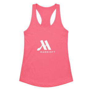 marriot women's ideal racerback tank top | white color logo