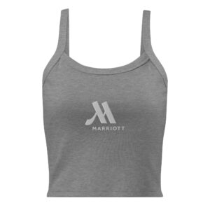 marriot women's micro rib tank top | bella canvas white color logo