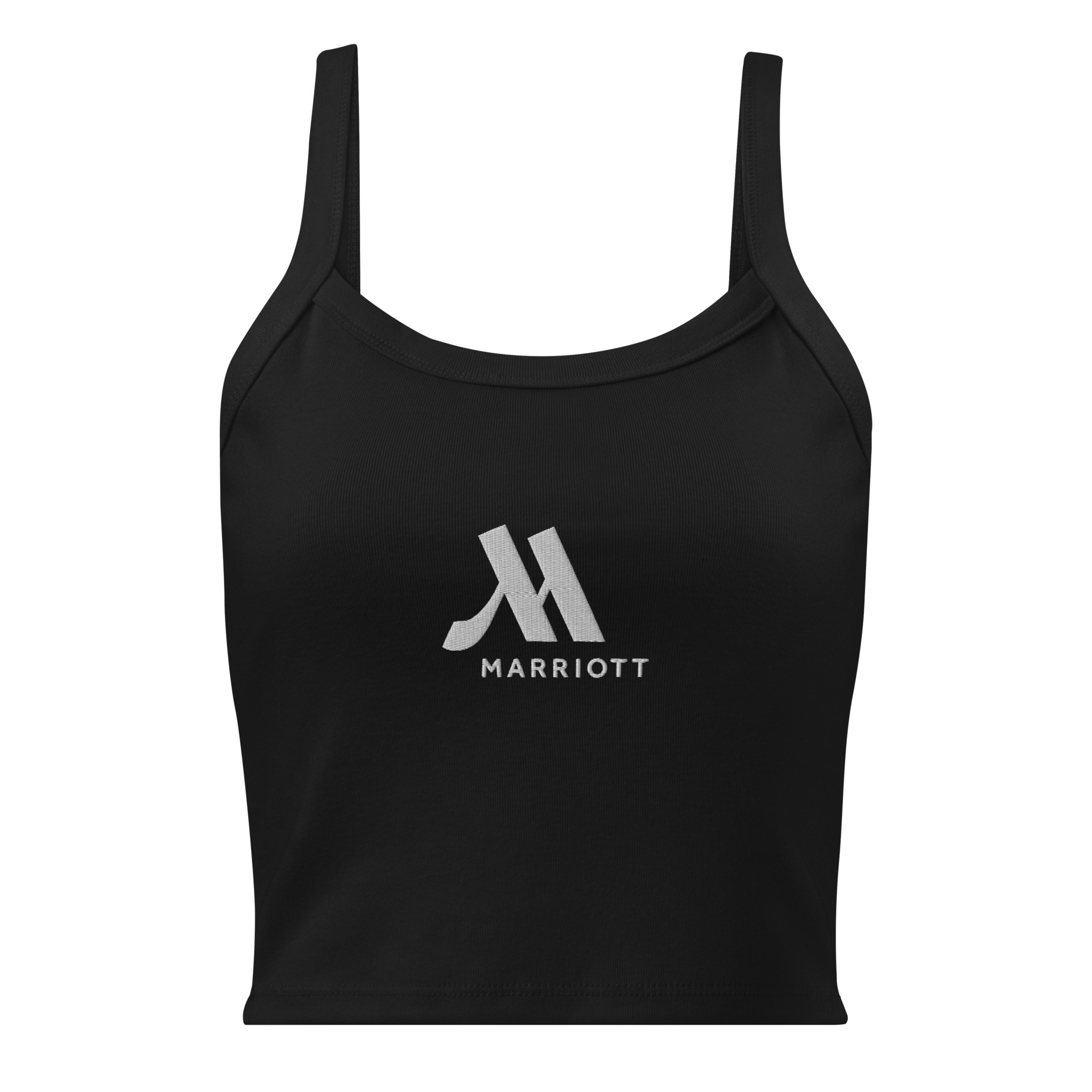 marriot women's micro rib tank top | bella canvas white color logo