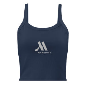marriot women's micro rib tank top | bella canvas white color logo