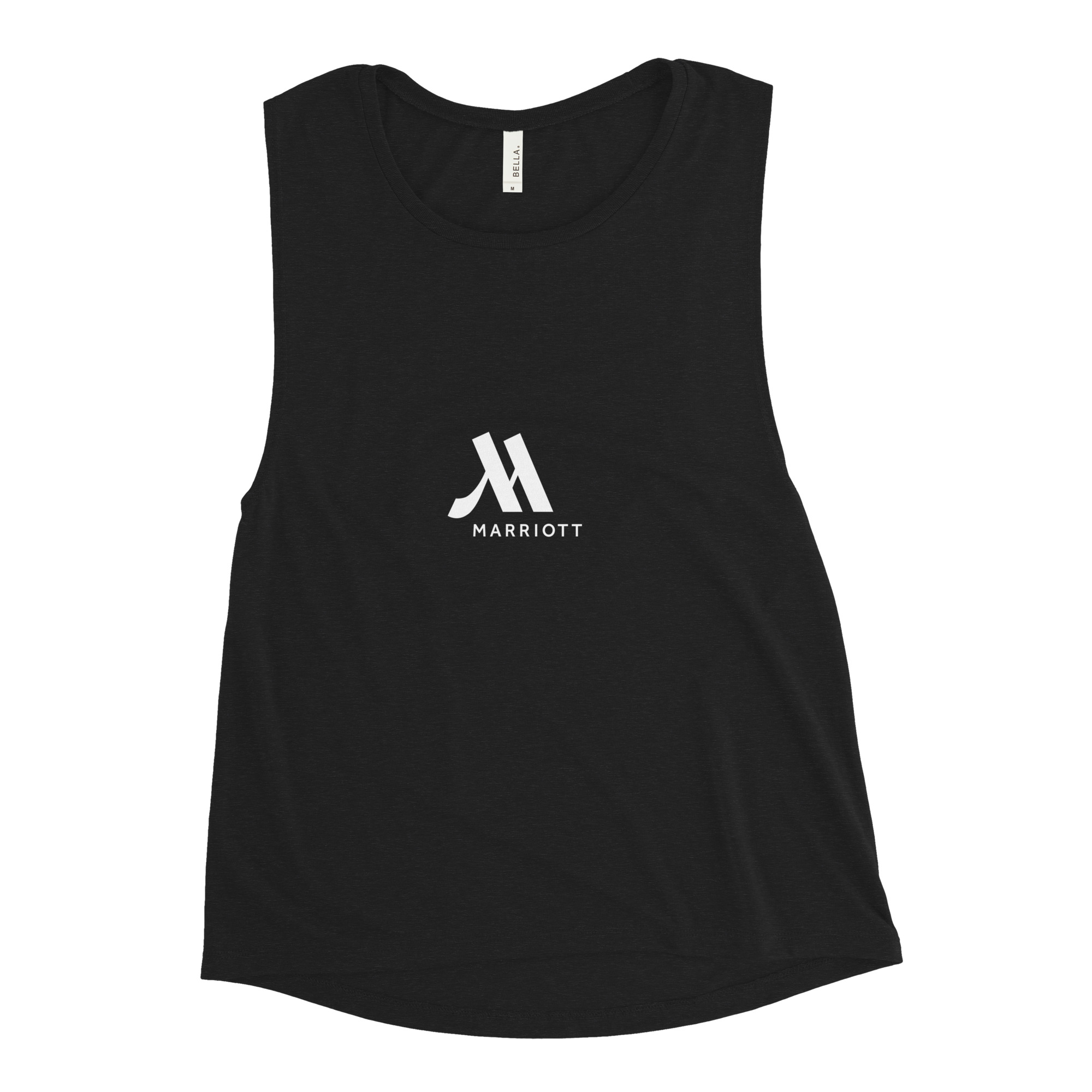 marriot women's muscle tank | white color logo