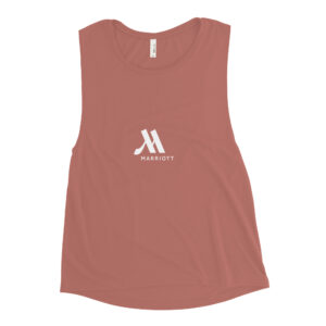 marriot women's muscle tank | white color logo