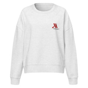 marriott women's organic crew neck sweatshirt full color logo