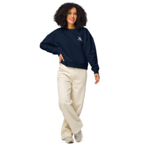 marriott women's organic crew neck sweatshirt white color logo