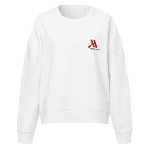 marriott women's organic crew neck sweatshirt full color logo