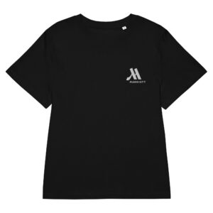 marriott women's organic ribbed neck t shirt | stanley/stella white color logo
