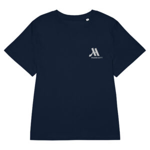 marriott women's organic ribbed neck t shirt | stanley/stella white color logo