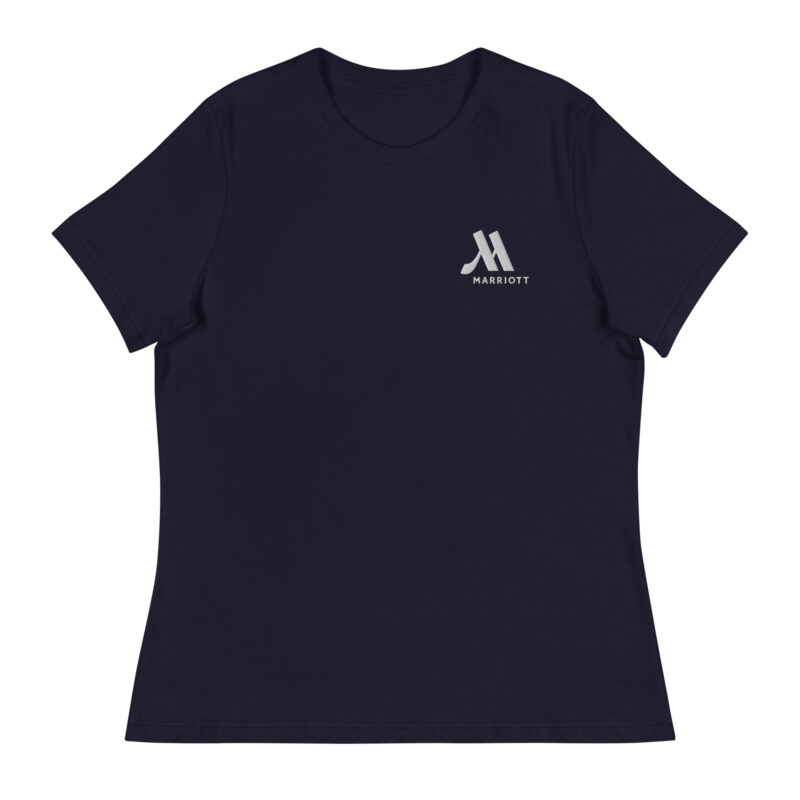 marriott women's relaxed t shirt | bella + canvas white color logo