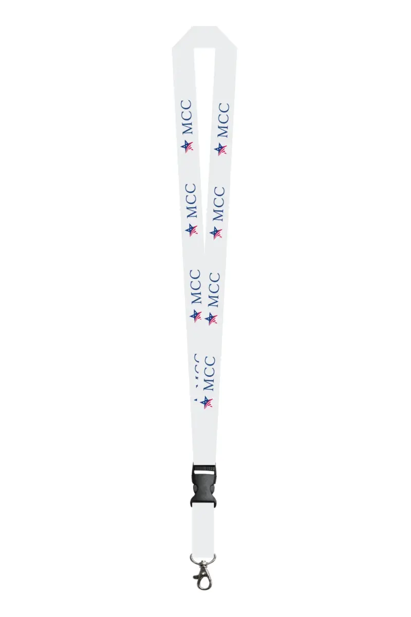MCC - 3/4" Dye-Sublimation White Lanyards with Swivel Cip