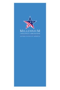 mcc tradition 34" retractable banner full color, no minimum, silver stand