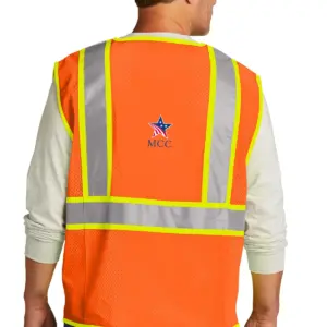 mcc cornerstone ansi 107 class 2 surveyor zippered two tone vest