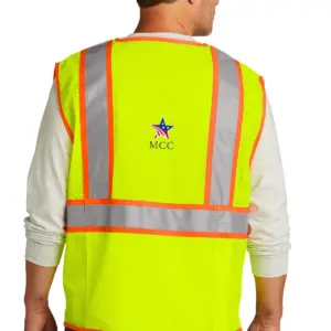 mcc cornerstone ansi 107 class 2 surveyor zippered two tone vest