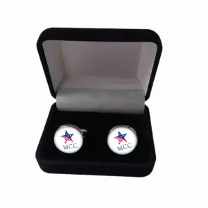 mcc round seal cuff links with velvet box 3/4" min 100 pcs