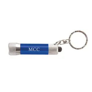 mcc chroma laser engraved metal led flashlight with keyring