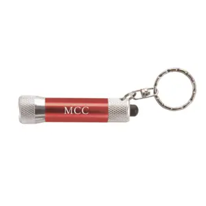 mcc chroma laser engraved metal led flashlight with keyring