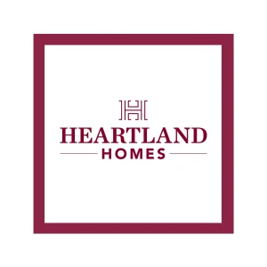 Heartland Homes - Decal on White Vinyl Material - (5"x5"). Full Color.