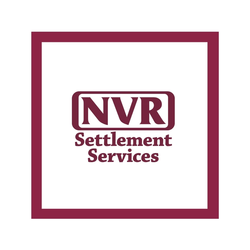 NVR Settlement Services - Decal on White Vinyl Material - (5"x5"). Full Color.
