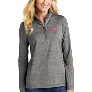 NVR Breast Cancer TravisMathew Ladies Crestview 1/4-Zip Sweater