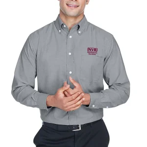NVR Settlement Services - Harriton Men's Long-Sleeve Oxford with Stain-Release