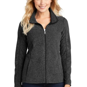 NVHomes Breast Cancer Port Authority® Ladies' Heather Microfleece Full-Zip Jacket