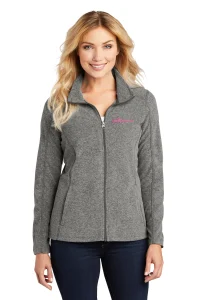 NVHomes Breast Cancer Port Authority® Ladies' Heather Microfleece Full-Zip Jacket