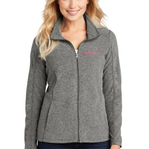 NVHomes Breast Cancer Port Authority® Ladies' Heather Microfleece Full-Zip Jacket